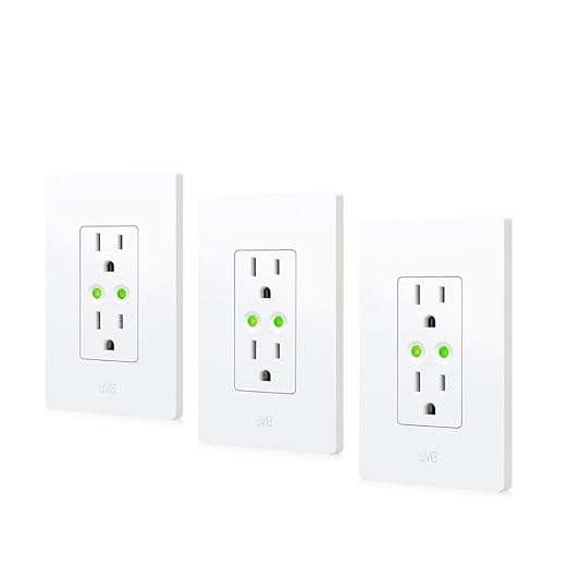 Eve Energy Outlet (Matter) 3-Pack â Smart Outlet & Power Meter, App & Voice Control, No Bridge, Thread, Works with Apple Home, Alexa, Google Home, SmartThings, 100% Privacy, Requires Thread Router