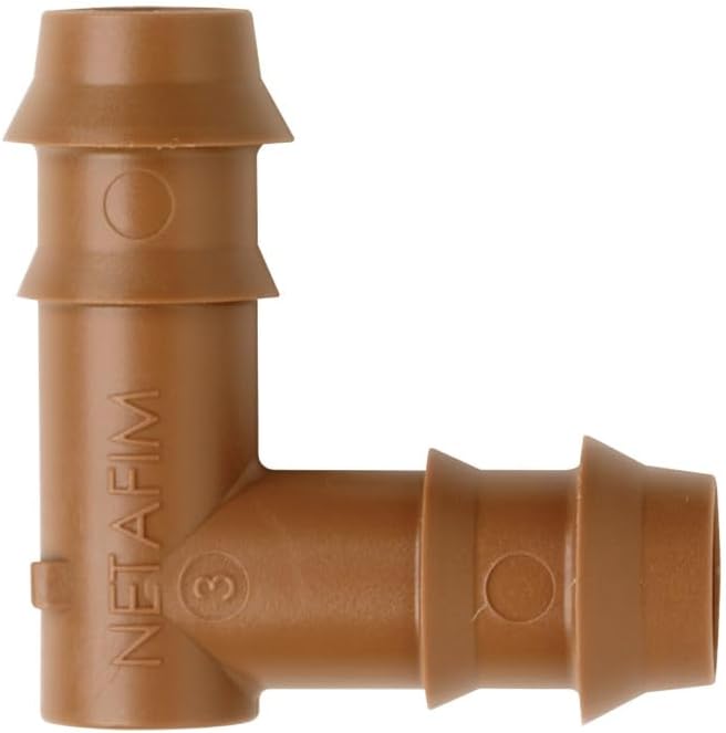 17mm Techline Insert Elbow - Drip Irrigation Barbed Elbow Coupling (100 PCS) | Compatible with 1/2" Drip Line Tubing | Easy Install | Precision Garden Watering (00135-000840)