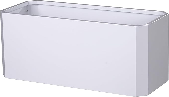 Steel Planter Box-36"x15"x15"-Large Rectangular Planter-Outdoor Indoor-White Matel Planter Box Heavy Duty Commercial Residential for Patio Porch Deck Home Backyard