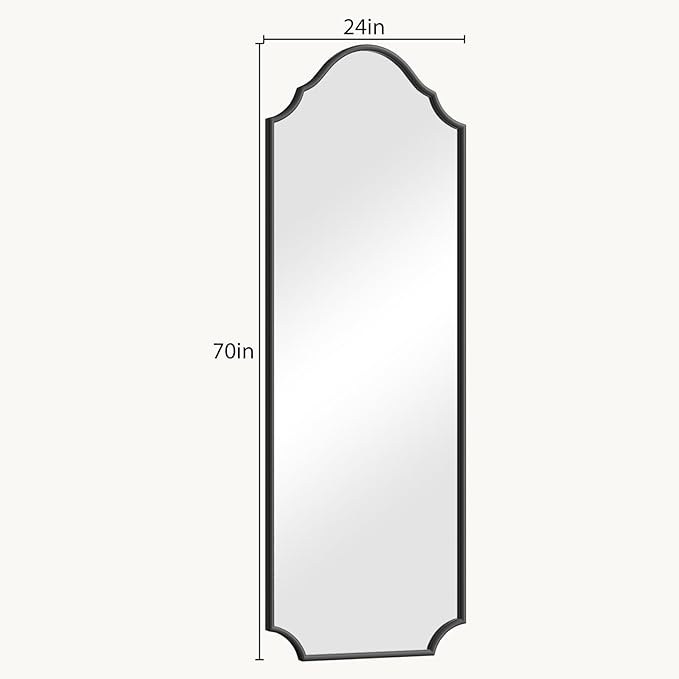 WallBeyond Arched Full Length Mirror Wall Mounted, Living Room, Hanging or
