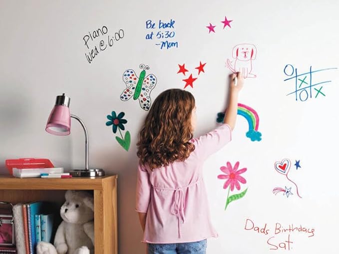 Magnetic Whiteboard Contact Paper 79"x18" Adhesive Magnetic Dry Erase White