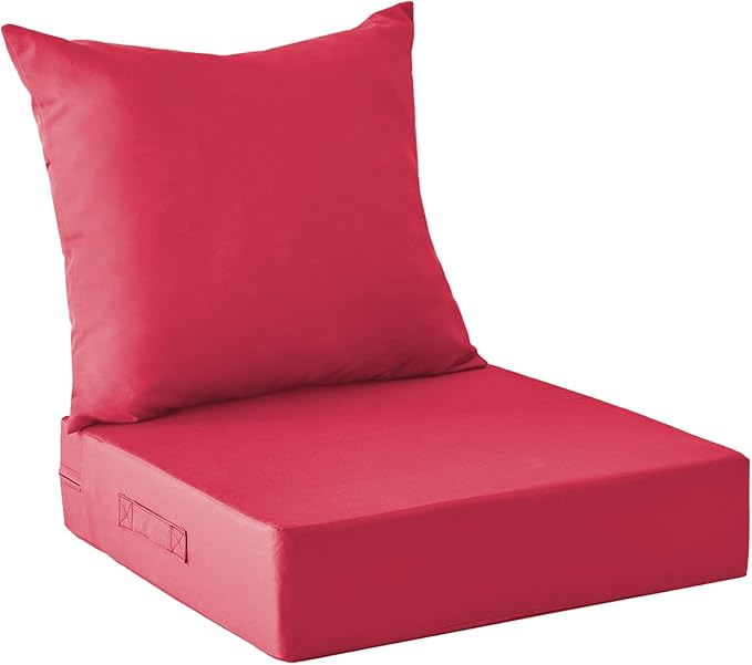 IPYNBAP Outdoor Cushions for Patio Furniture,Outdoor Seat Cushion Set 24 x 24 x 4 Inch,Waterproof & Fade Resistant Outdoor Chair Cushions,Deep Patio Chair Cushion with Removable Cover,Burgundy