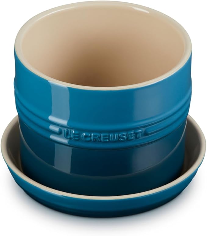 Le Creuset Stoneware Herb Planter, 5.5 Inches, Deep Teal