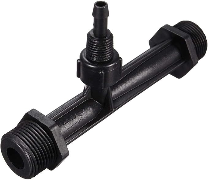 Wytino Fertilizer Injector Tube, Irrigation Venturi Fertilizer Injector 1/2" 3/4â 1â Inch Garden Fertilizer Mixer Injector, Agriculture Device Plastic, Black(1/2 inch)