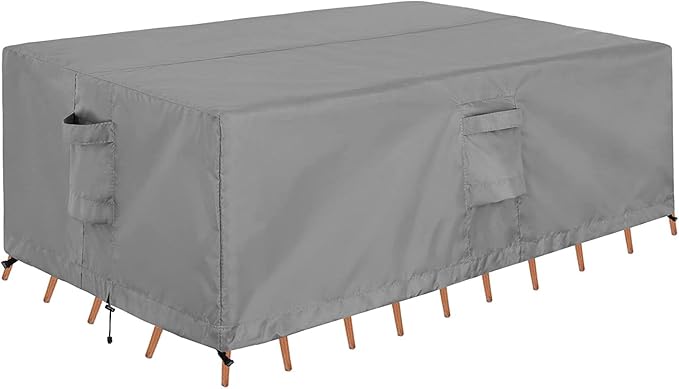OutdoorLines Outdoor Waterproof Patio Table Furniture Set Covers - Square Couch Sectional Cover Outside Weatherproof Patio Furniture Covering for Deck, Lawn and Backyard 94" L x 94" W x 28" H, Grey