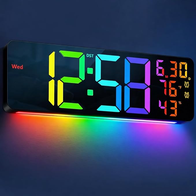 MASHI 17.3" Large Digital Wall Mount Clock, Digital Clock