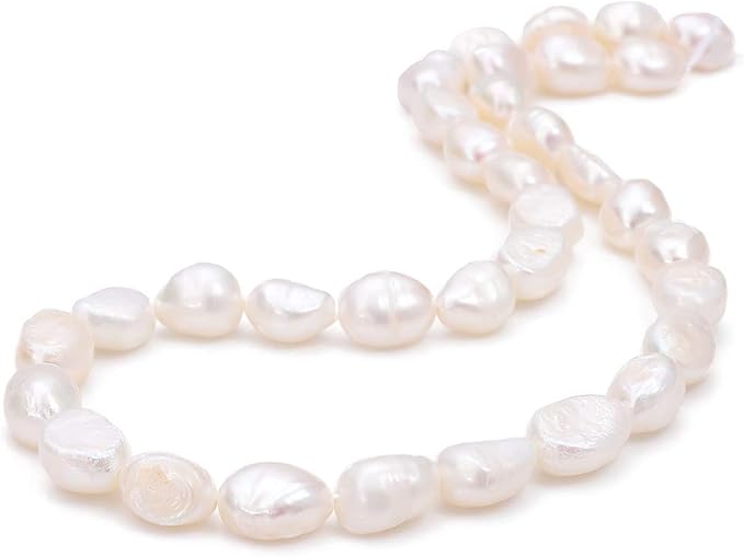 BEADIA Natural Pearl Beads 6-7mm White Freshwater Cultured Loose Gemstone Beads for DIY Jewelry Making 13.8''/Strand