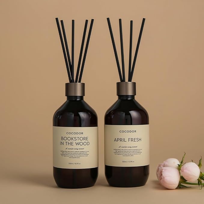 COCODOR Premium Reed Diffuser/Cypress/16.9oz(500ml)/1 Pack/Fragrance Scent Essential Oil Stick Diffuser Set for Bedroom Bathroom Home Décor