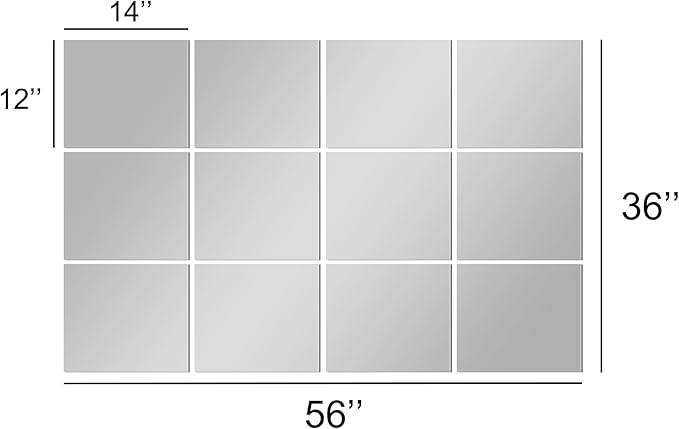 TRAHOME Home Gym Mirror Tiles for Wall, Living Room, Over The Door