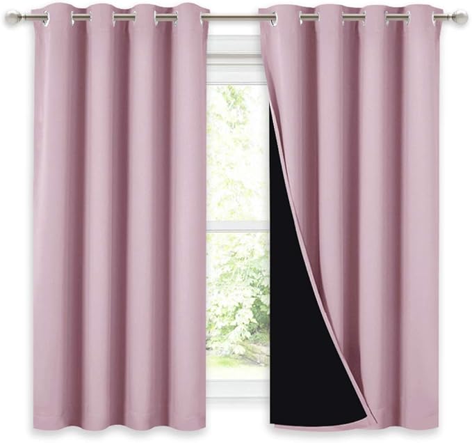 NICETOWN Room Warming Curtains, 100% Blackout Curtains 54 inches Long, 2 Thick