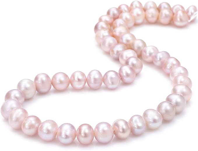 BEADIA Natural Pearl Beads Potato 8-9mm Purple Freshwater Cultured Loose Gemstone Beads for DIY Jewelry Making 13.8''/Strand
