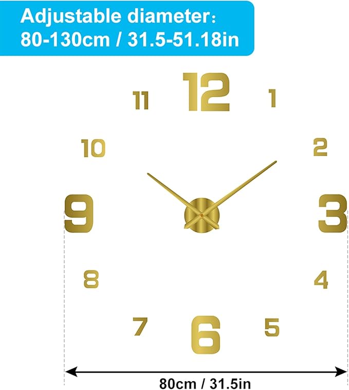 3D DIY Luminous Dial Acrylic Frameless Silent Wall Clock
