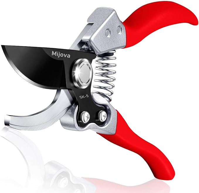 Garden Pruners, Heavy Duty Garden Clippers,Pruning Shears with Adjustable Thumb Lock,Hand Gardening Tools Pruners,Stainless Steel Sharp Gardening Scissors (MJ001)