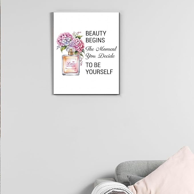 Inspirational Pink Flower Wall Art Decor