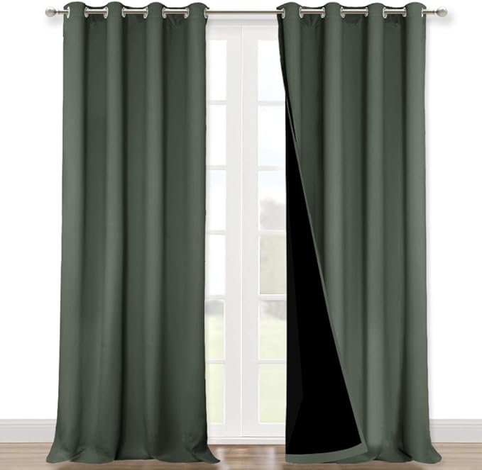 NICETOWN Dark Mallard 100% Blackout Curtains