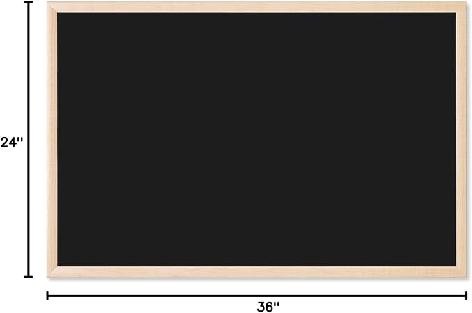 U Brands Chalkboard, Birch Wood Frame, Wall Mountable, Dry Erase Board