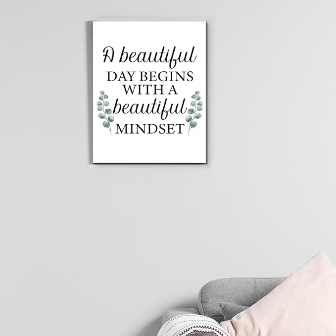 Motivational Eucalyptus Wall Art Decor, Inspirational Green Botanical Pictures
