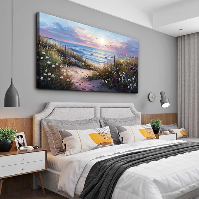 hyidecorart Large Wall Art For Living Room Canvas Wall Decor For Bedroom Blue