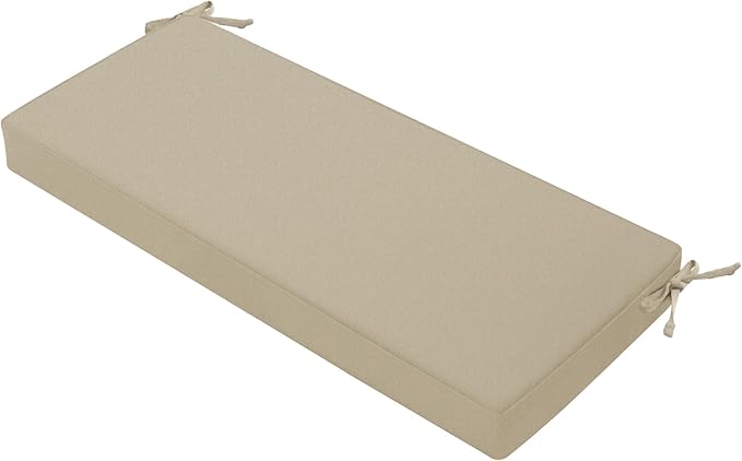 Favoyard Outdoor Bench Cushion 59 x 18 Inch Waterproof Patio Furniture Cushions 3-Year Color Fastness Garden Sofa Settee Couch Swing Pads with Handle and Attach Ties, Beige