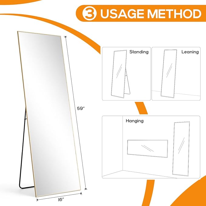 Mirror Full Length, Upgraded 16"x59" Body Wall Mirrors