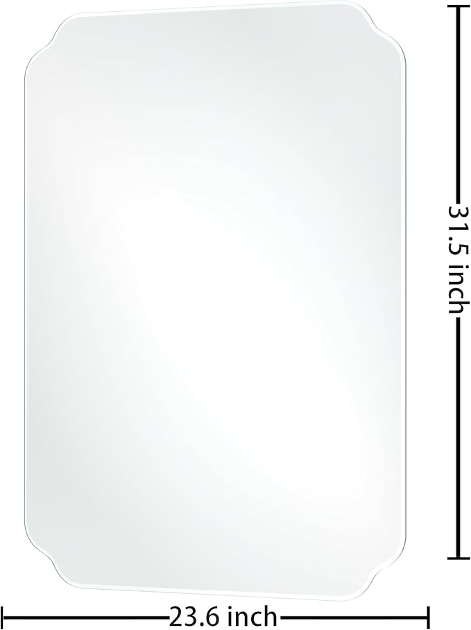 Bathroom Mirrors for Over Sink, Frameless Mirrors for Wall, 24x32 Inch Beveled
