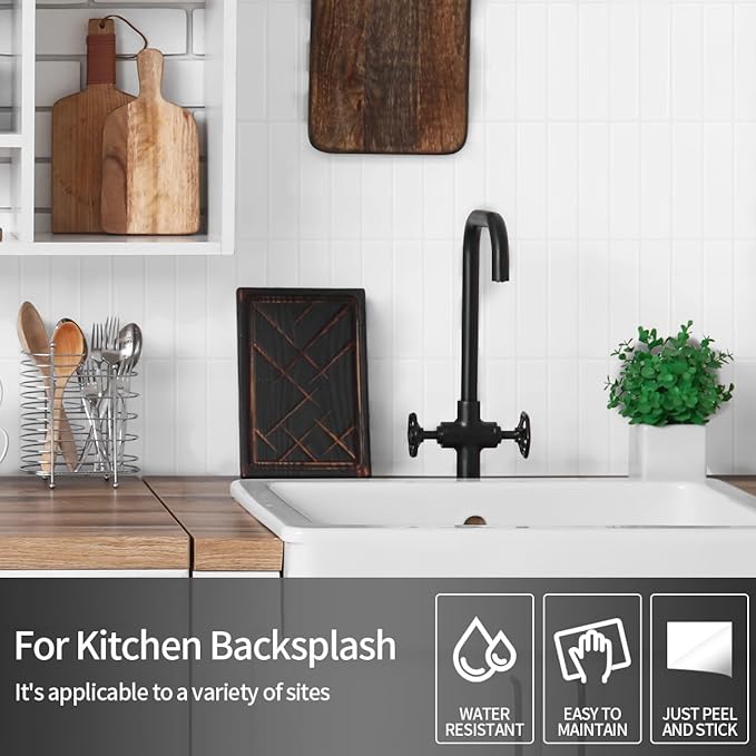 Peel and Stick Backsplash 3D Wall Tiles, Self-Adhesive, Oil Proof, Waterproof