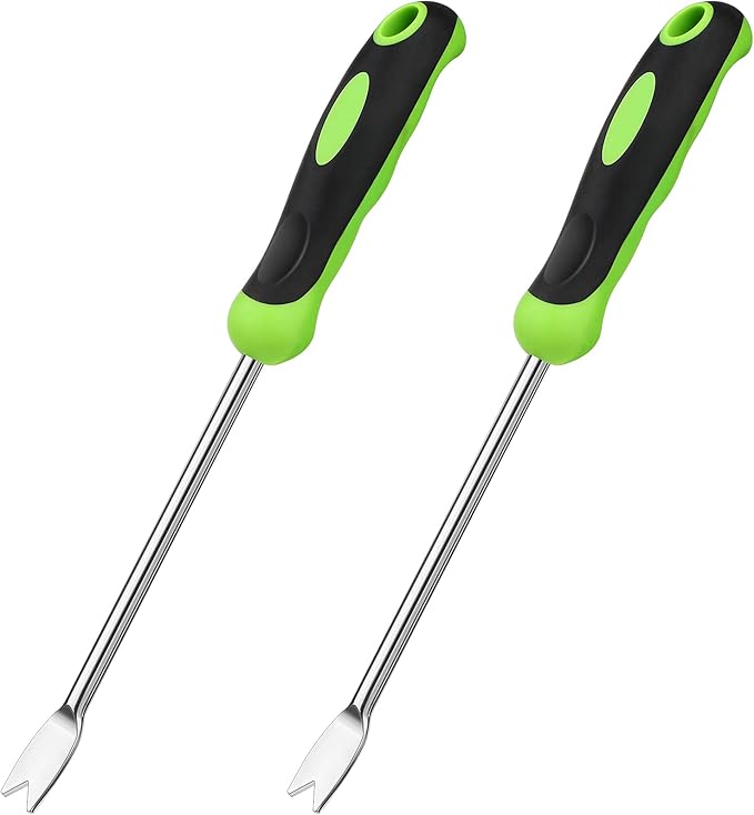 Hand Weeder Tool Garden Weeding Tool Gardening Weeder Tool with Ergonomic Handle, Stainless Steel Garden Lawn Farmland Transplant Gardening Plant Toolï¼2 Pronged Fork, 2 Piecesï¼