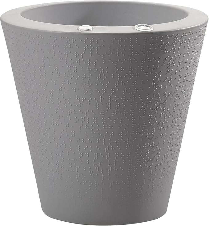 Crescent Garden Dot TruDrop Indoor/Outdoor Planter, Self-Watering Plant Pot, 26 Inches, (Ash)