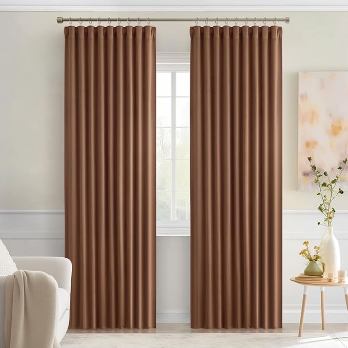 MIULEE Back Tab Blackout Curtains 84 Inch Length 2 Panels Set