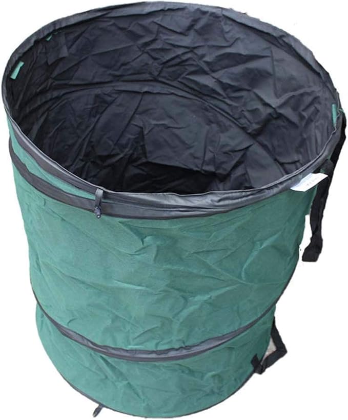 56-Gallon Canvas Garden Waste Bag Bucket 1Packs, Reusable Yard Leaf Bag Holder, Heavy-Duty Gardening Container, Collapsible Outdoor Tote Trash Basket