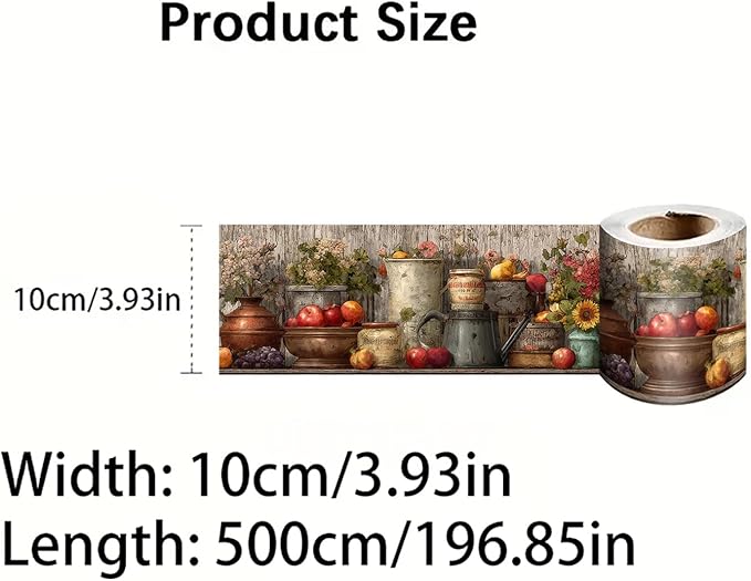 Harvest Jar Wall Border 196x4 Inch Peel and Stick Rustic Fall Pumpkin Sunflower