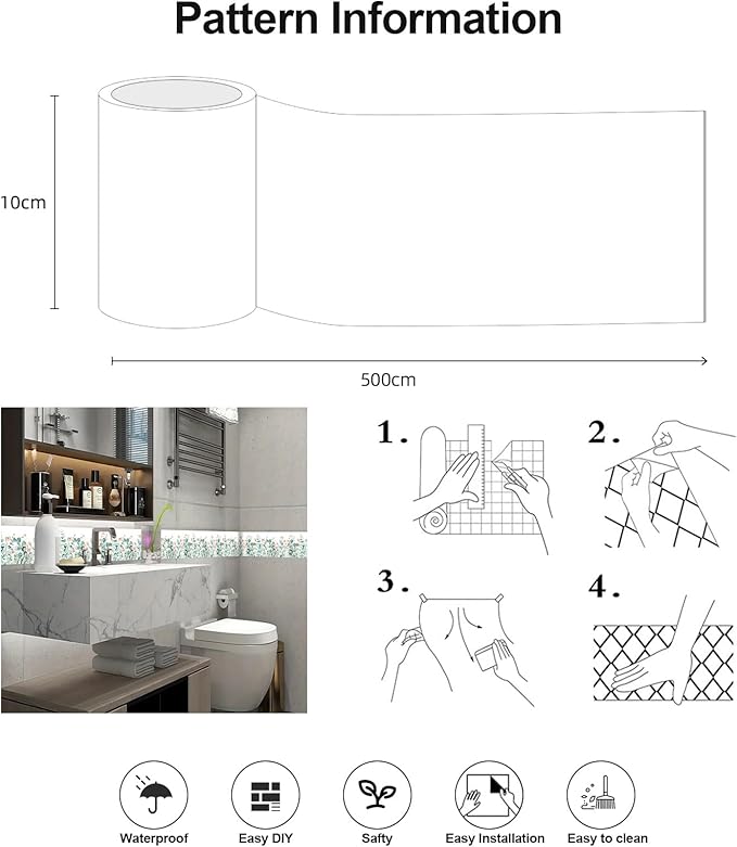 Wallpaper Border 3.9"X196.8" Peel and Stick Wall Border Wallpaper Border