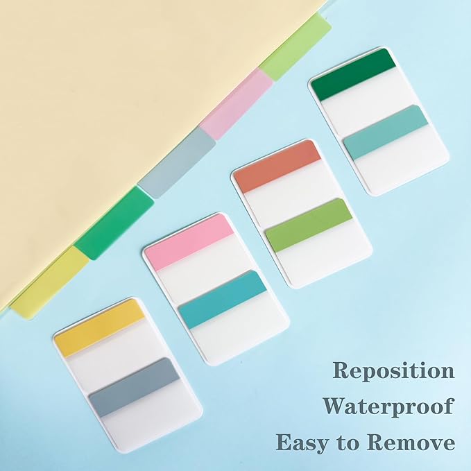 ELII 500 PCS Tabs 2 Inch Book Tabs Sticky Index Tabs,File Tabs Self Adhesive,Page Markers Index Labels for Pages Notebooks