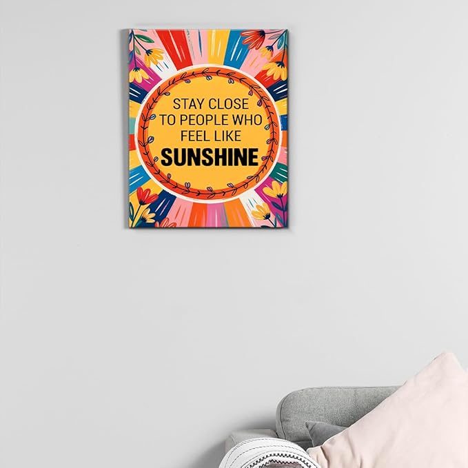 Inspirational Sunshine Wall Art Decor, Motivational Canvas Painting Pictures