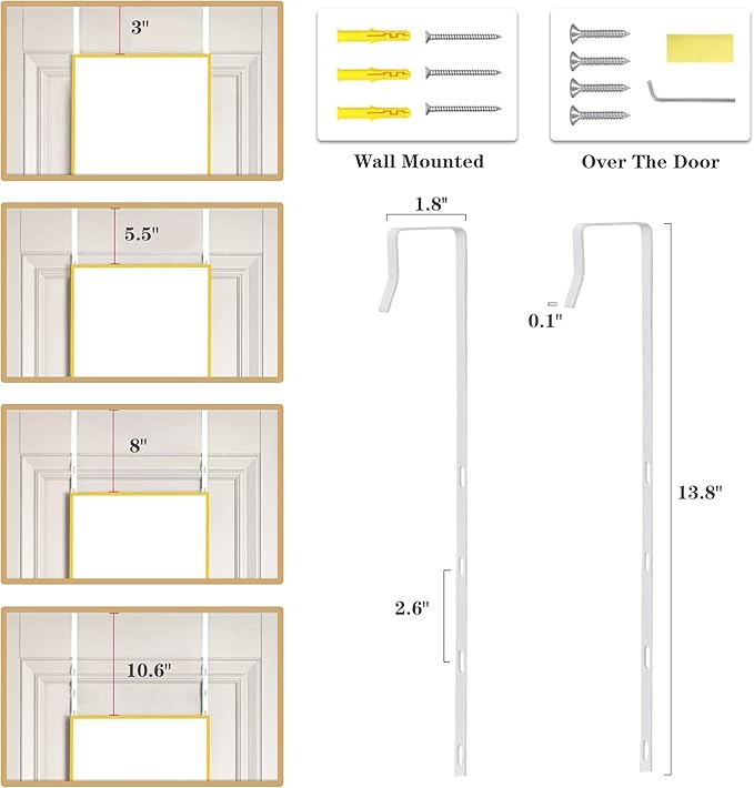 Full Length Door Mirror 14x48, Metal Frame