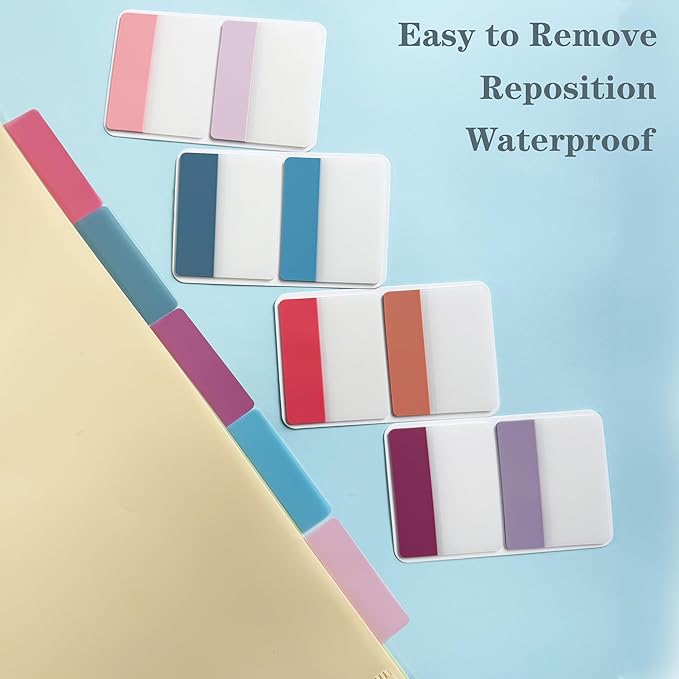 ELII 500 PCS Sticky Index Tabs 2 Inch Colorful Sticky Tabs for Notebooks, Page Markers Tabs for Binders