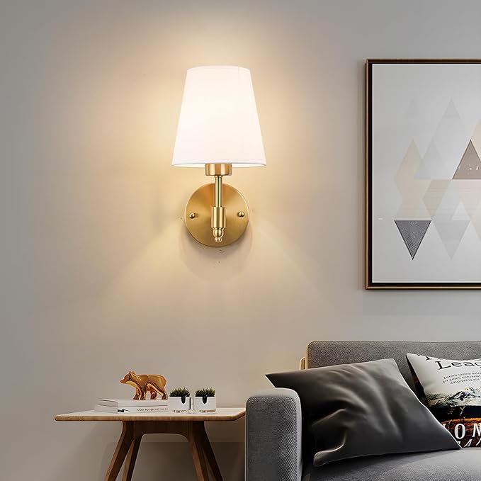 Peel and Stick Wall Sconces, Stick On Wall Sconce Set of 2, Battery Operated