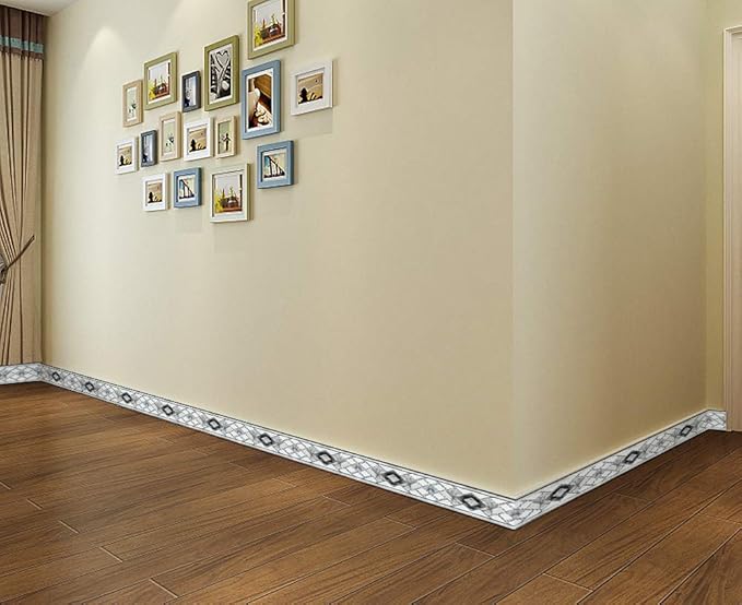 HyFanStr 4"x196" Waterproof Wallpaper Border 3D Embossed Floral Wall Border