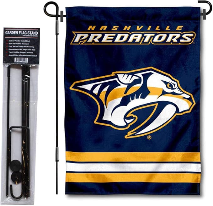 WinCraft Nashville Predators Garden Flag with Pole Stand Holder