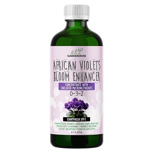 0-3-2 African Violet Fertilizer for Indoor Plants: Concentrated Plant Food â Plant Fertilizer, Bloom Booster for All Violets, Indoor Flowering Plants, Vigorous Growth and Blooming (16 OZ)