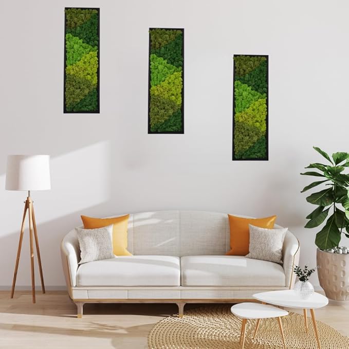 yersiz Large Moss Pattern Wall Art, Real Moss Wall Art