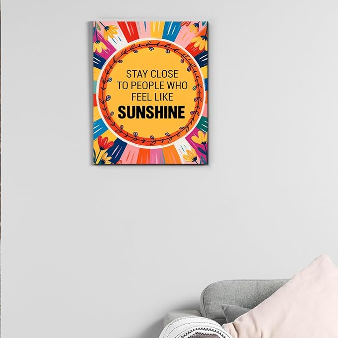 Inspirational Sunshine Wall Art Decor, Motivational Canvas Painting Pictures