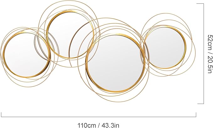 Large Decorative Wall Mirror, Modern Gold Wall Art Mirrors