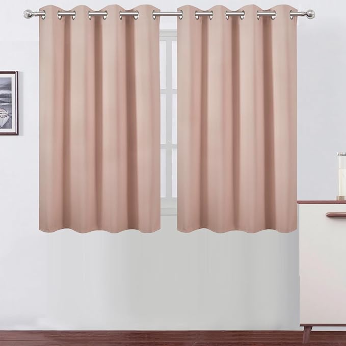LEMOMO Blush Thermal Blackout Curtains/52 x 45 Inch/Set of 2 Panels Room