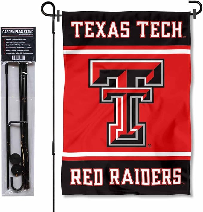 College Flags & Banners Co. Texas Tech Red Raiders Garden Flag with Stand Holder