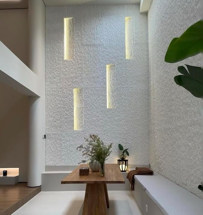 3D Faux Stone Wall Panels, Lightweight & Waterproof Accent Marble Flowing Stone