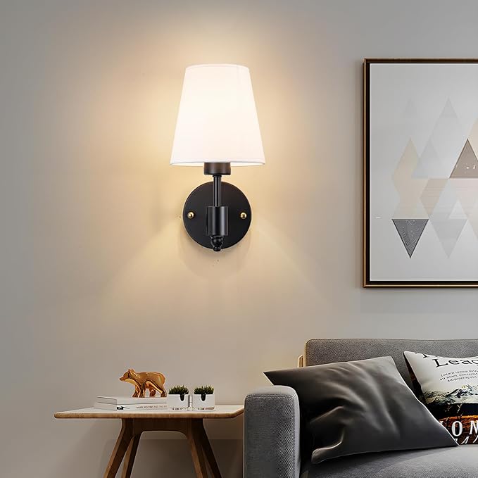 Peel and Stick Wall Sconces, Stick On Wall Sconce Set of 2, Battery Operated