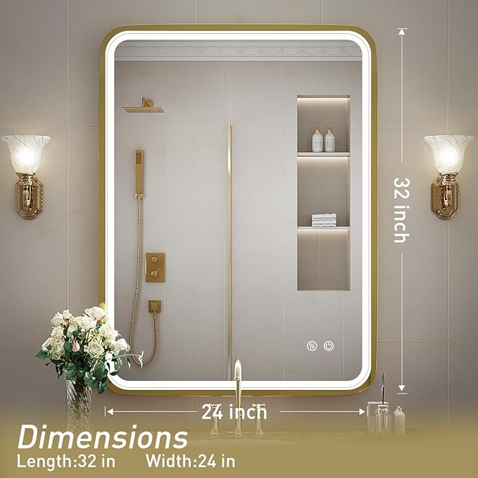 24x32 Inch LED Bathroom Mirror