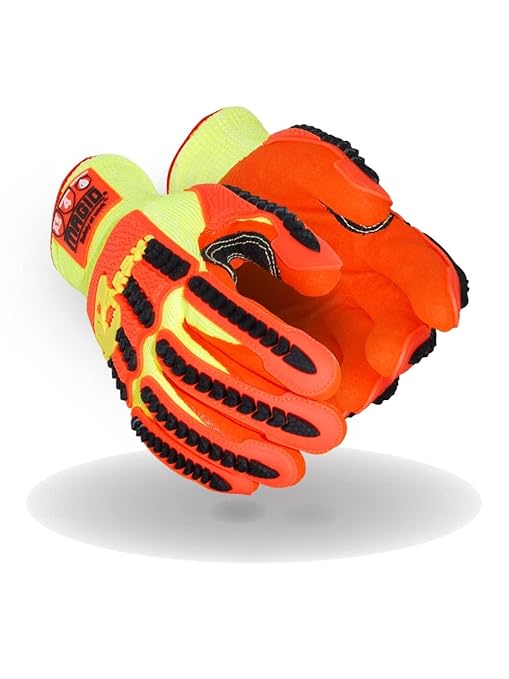 MAGID T-REX Arctic Series ANSI A5 Cut-Resistance, Thermal Impact Gloves, 48 Pairs, Waterproof, Hi-Viz Yellow/Orange, Size 8/Medium