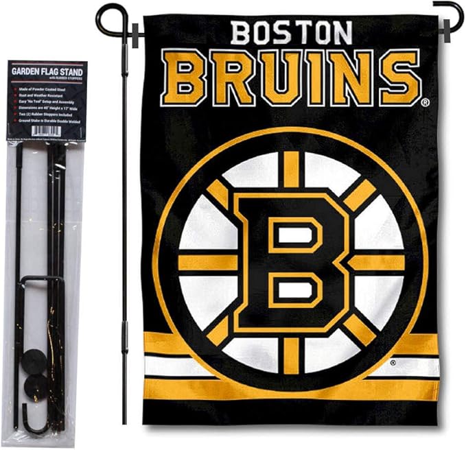 WinCraft Boston Bruins Garden Flag with Pole Stand Holder